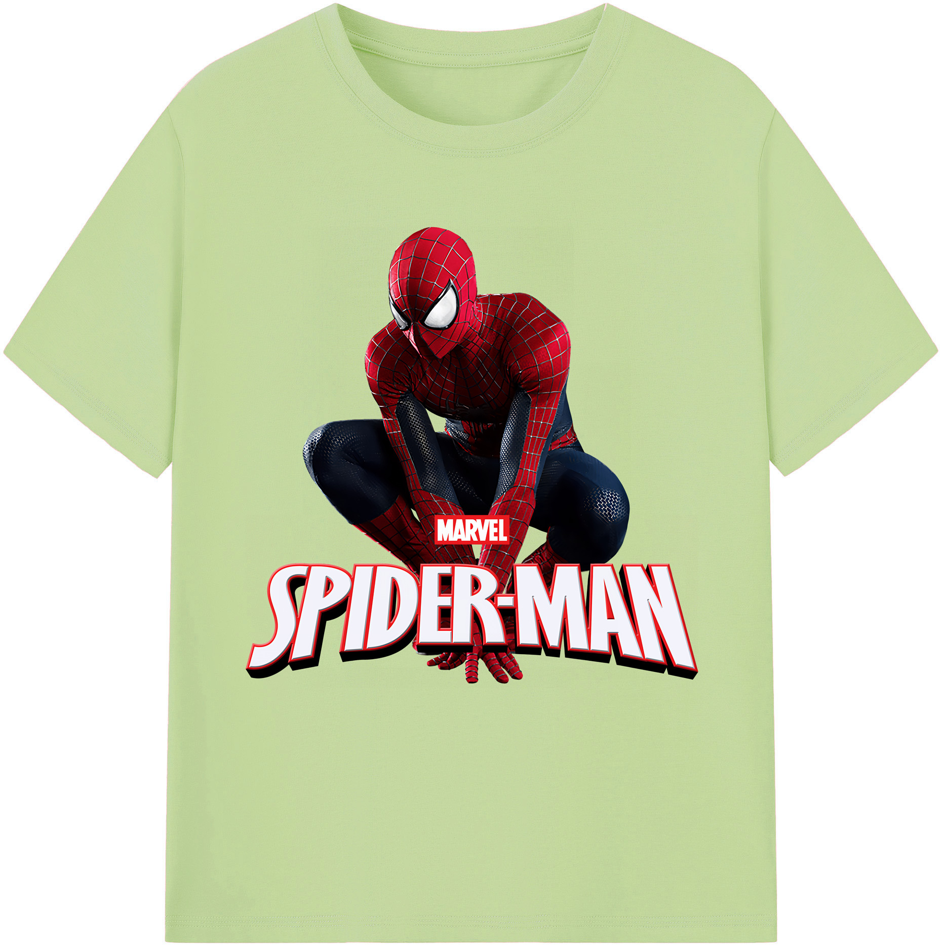 （画像用） Spider Man スパイダーマン 綿100％半袖Tシャツ（フロントプリント）